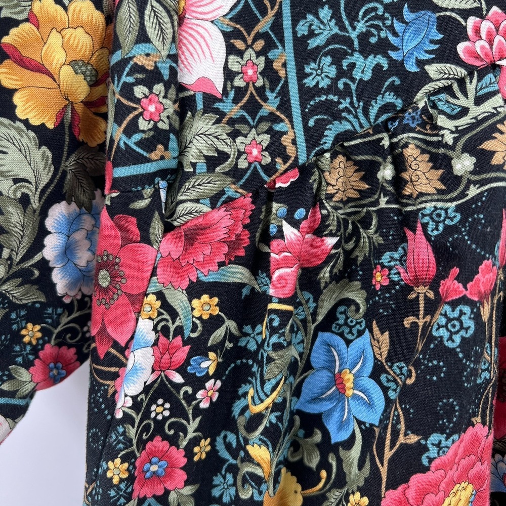 Handmade boho chic cottagecore whimsical art inspired Long Floral Dress L XL - Picture 5 of 15